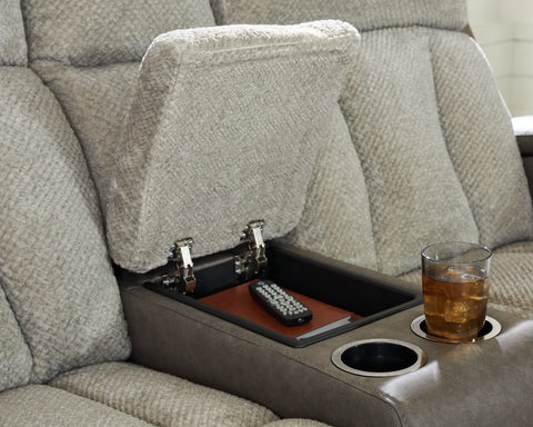 Stately Check PWR REC Loveseat/CON/ADJ HDRST