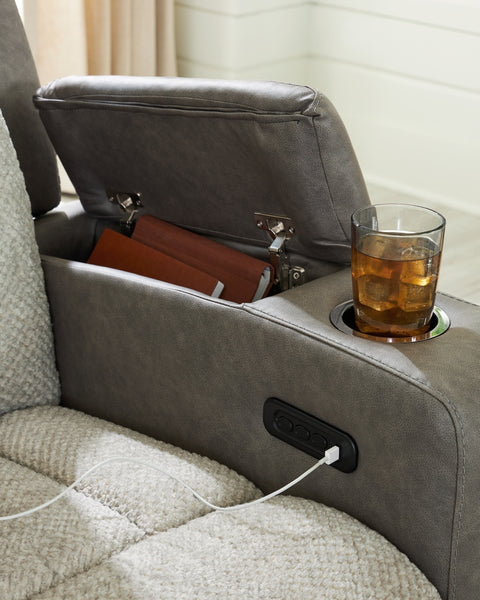 Stately Check PWR REC Loveseat/CON/ADJ HDRST