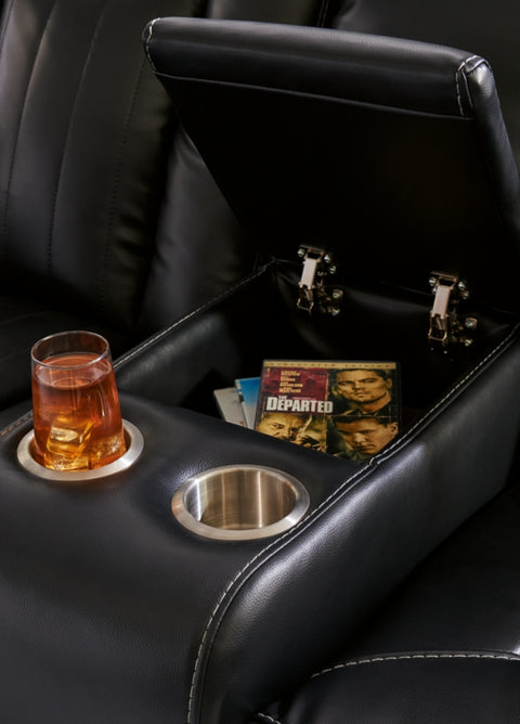 Caveman Den Power Reclining Loveseat with Console