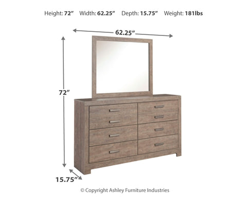 Culverbach Full Panel Bed with Mirrored Dresser and 2 Nightstands