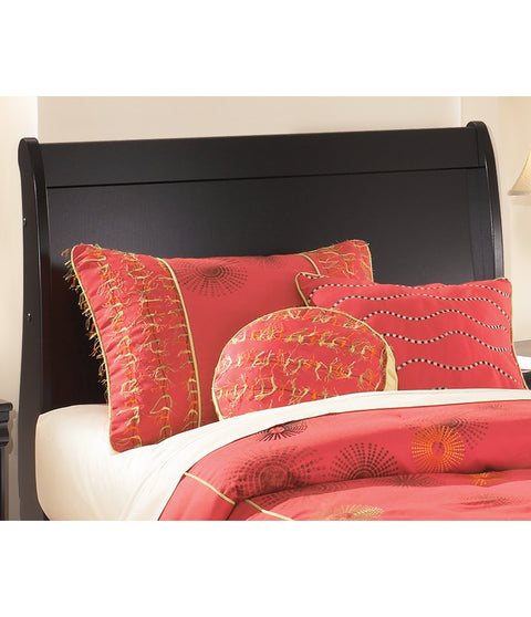 Huey Vineyard Twin Sleigh Headboard Bed with Mirrored Dresser and Chest