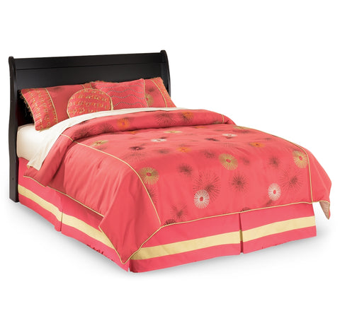 Huey Vineyard Full Sleigh Headboard Bed with Mirrored Dresser