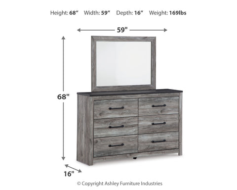 Bronyan King Panel Bed with Mirrored Dresser