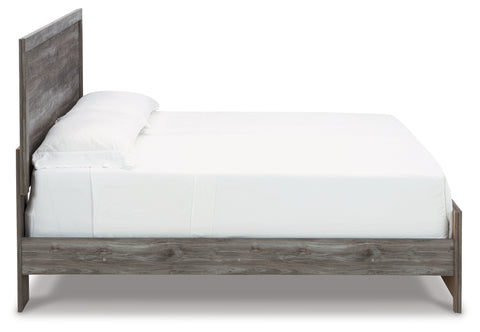 Bronyan King Panel Bed with Mirrored Dresser and 2 Nightstands