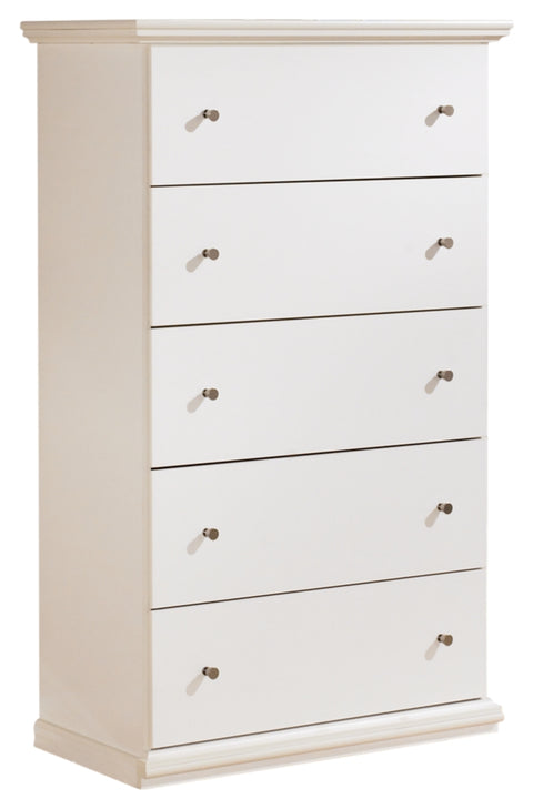 Bostwick Shoals Twin Panel Bed with Mirrored Dresser and Chest