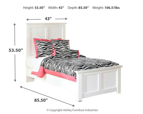 Bostwick Shoals Twin Panel Bed with Mirrored Dresser