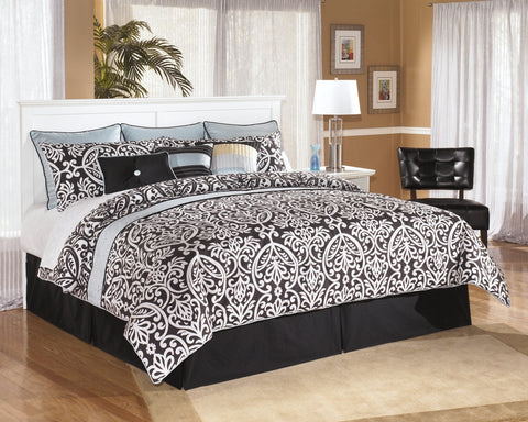 Bostwick Shoals King/California King Panel Headboard Bed with Mirrored Dresser and 2 Nightstands