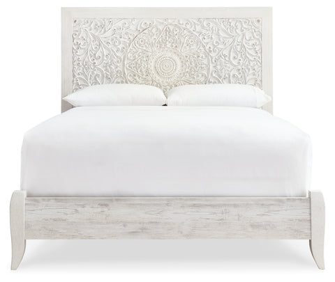 Paxberry Queen Panel Bed with Mirrored Dresser, Chest and 2 Nightstands