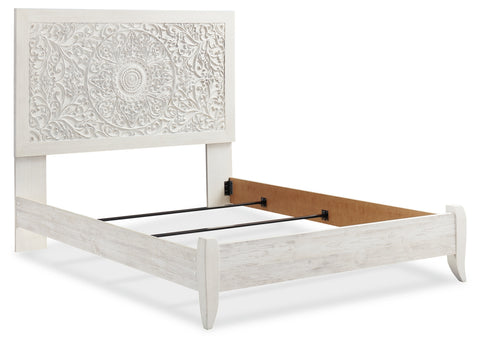 Paxberry Queen Panel Bed with Mirrored Dresser, Chest and 2 Nightstands