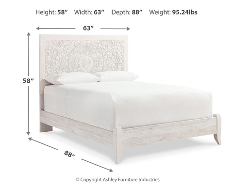 Paxberry Queen Panel Bed with Mirrored Dresser, Chest and Nightstand
