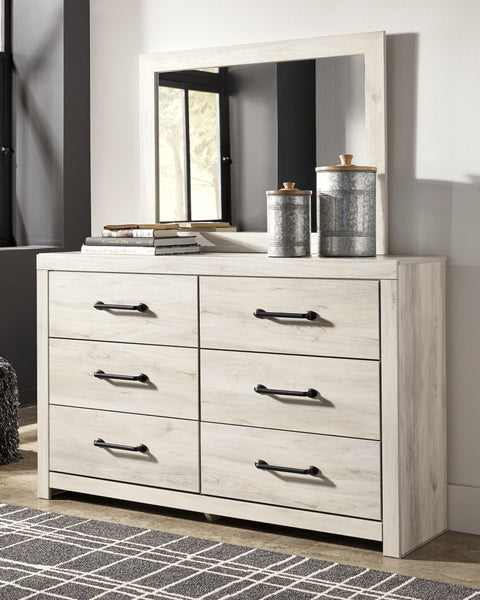 Cambeck Queen Panel Bed with Mirrored Dresser and 2 Nightstands