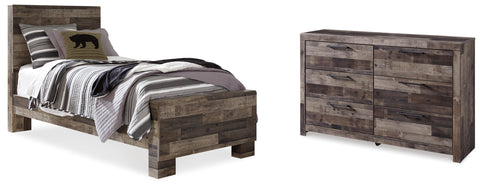 Derekson Twin Panel Bed with Dresser
