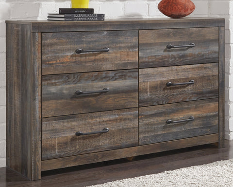 Drystan Full Panel Bed with 4 Storage Drawers with Dresser