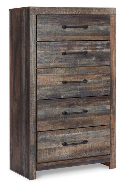 Drystan Queen Panel Bed with Mirrored Dresser, Chest and 2 Nightstands