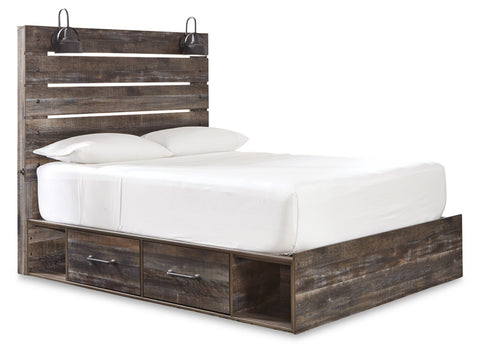 Drystan Twin Panel Bed with 2 Storage Drawers with Mirrored Dresser, Chest and Nightstand