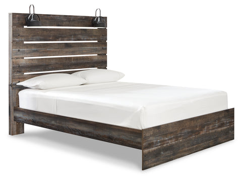 Drystan Queen Panel Bed with Mirrored Dresser and Chest