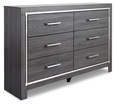 Lodanna Full Upholstered Panel Headboard Bed with Dresser