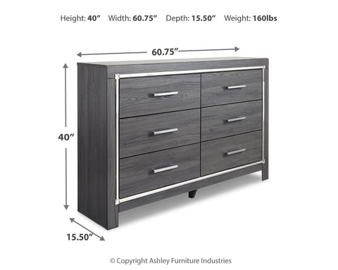Lodanna Full Panel Bed with Mirrored Dresser, Chest and Nightstand