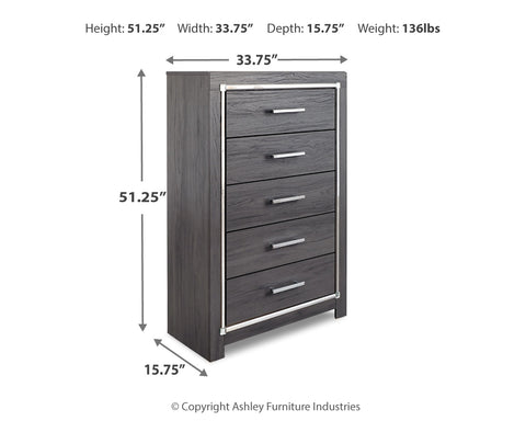 Lodanna King Panel Bed with 2 Storage Drawers with Mirrored Dresser and Chest
