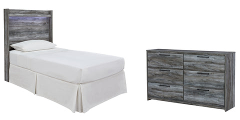 Baystorm Twin Panel Headboard Bed with Dresser