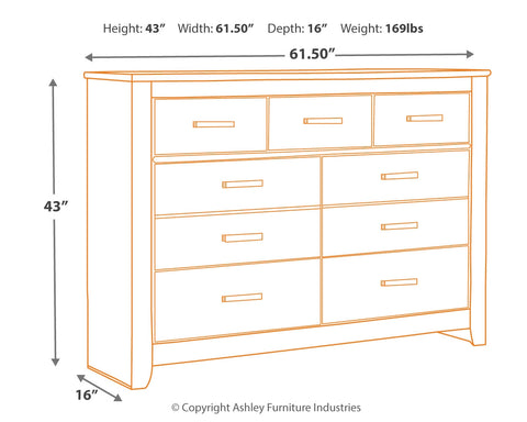 Brinxton Full Panel Headboard Bed with Dresser