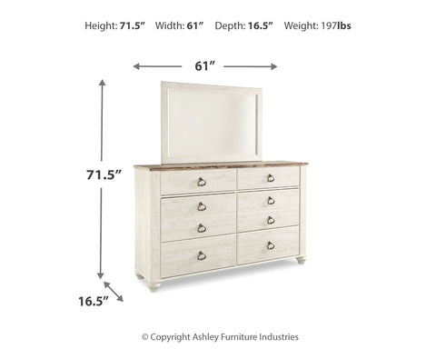 Willowton Dresser and Mirror