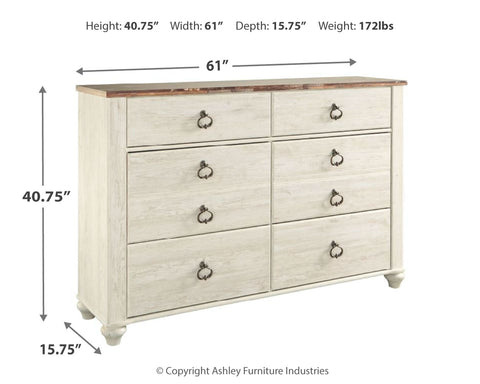 Willowton King Sleigh Bed with Dresser