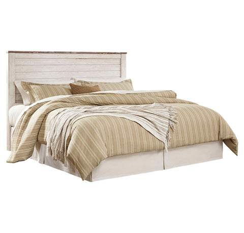 Willowton King/California King Panel Headboard Bed with Mirrored Dresser