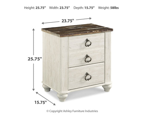Willowton Twin Panel Bed with Nightstand