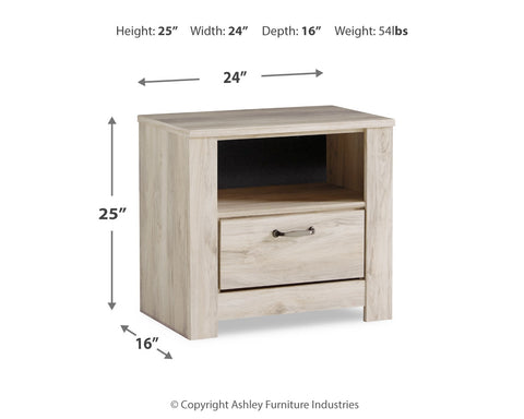 Bellaby King Platform Bed with 2 Storage Drawers with Mirrored Dresser and Nightstand