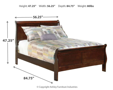 Alisdair Full Sleigh Bed with Mirrored Dresser and 2 Nightstands