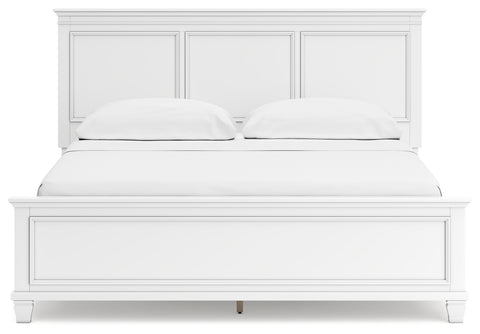 Fortman California King Panel Bed with Mirrored Dresser and 2 Nightstands