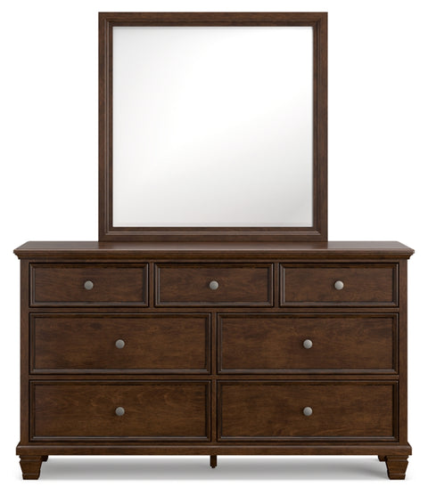 Danabrin King Panel Bed with Mirrored Dresser, Chest and Nightstand