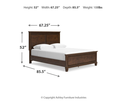 Danabrin Queen Panel Bed with Mirrored Dresser, Chest and 2 Nightstands