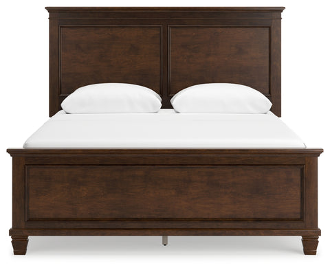 Danabrin Queen Panel Bed with Mirrored Dresser and Chest