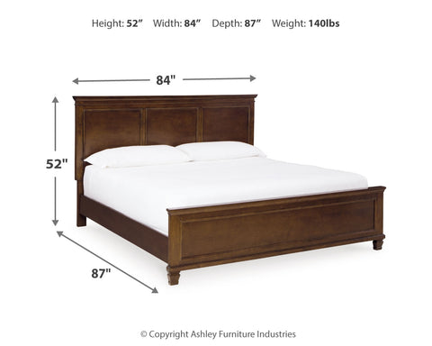 Danabrin King Panel Bed with Mirrored Dresser, Chest and 2 Nightstands