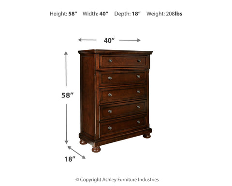 Porter Queen Panel Bed with Mirrored Dresser, Chest and Nightstand