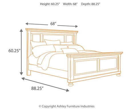 Porter Queen Panel Bed with Mirrored Dresser and 2 Nightstands