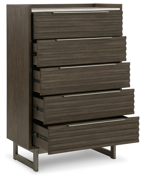 Arkenton Queen Panel Bed with Mirrored Dresser and Chest