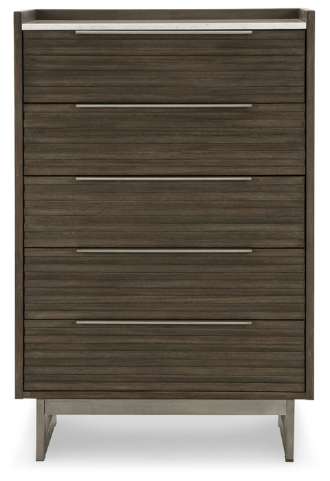 Arkenton King Panel Bed with Mirrored Dresser, Chest and Nightstand