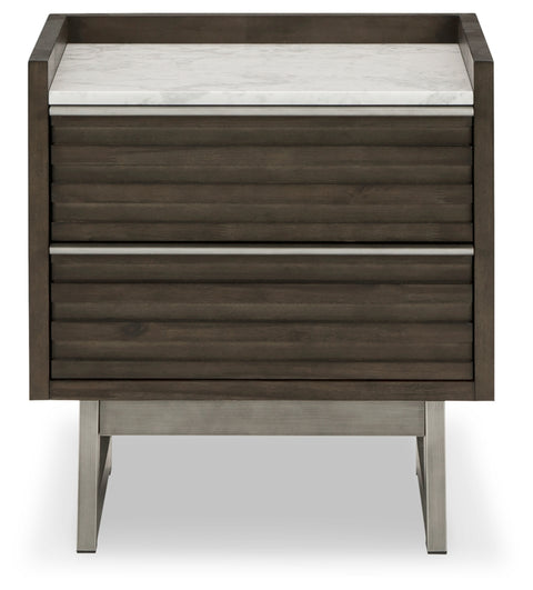 Arkenton King Panel Bed with Mirrored Dresser, Chest and Nightstand