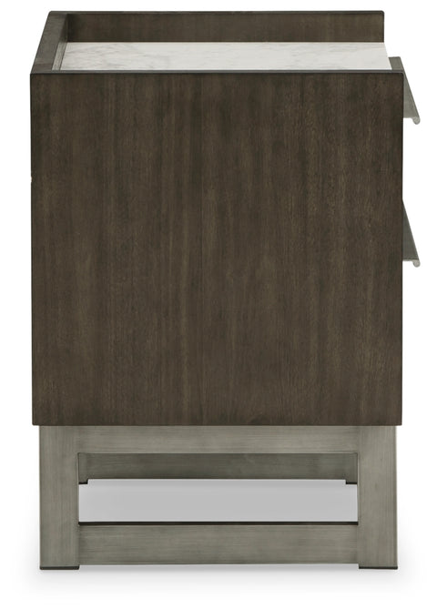 Arkenton King Panel Bed with Mirrored Dresser, Chest and Nightstand