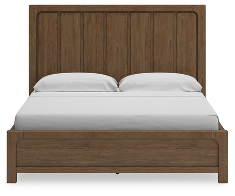 Cabalynn California King Panel Bed with Storage with Mirrored Dresser