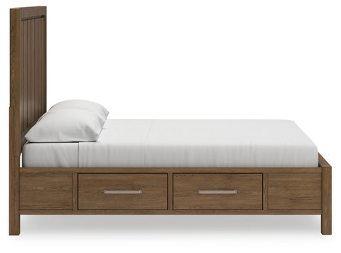 Cabalynn King Panel Bed with Storage with Mirrored Dresser, Chest and 2 Nightstands