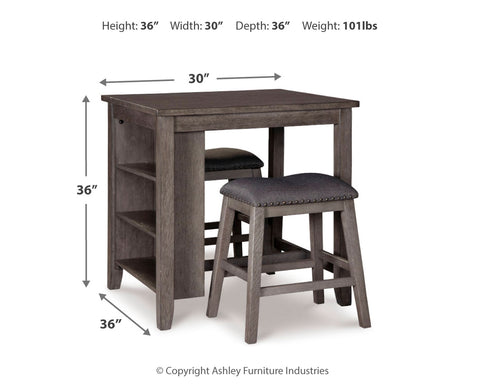 Caitbrook Counter Height Dining Table and Bar Stools (Set of 3)