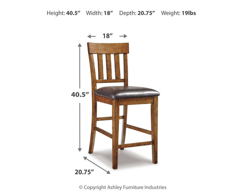Ralene Counter Height Dining Table and 6 Barstools with Storage