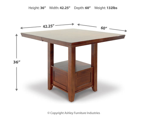 Ralene Counter Height Dining Table and 6 Barstools with Storage