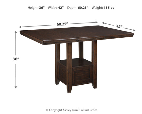 Haddigan Counter Height Dining Table and 4 Barstools with Storage