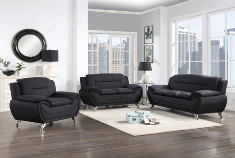 Black sofa and loveseat