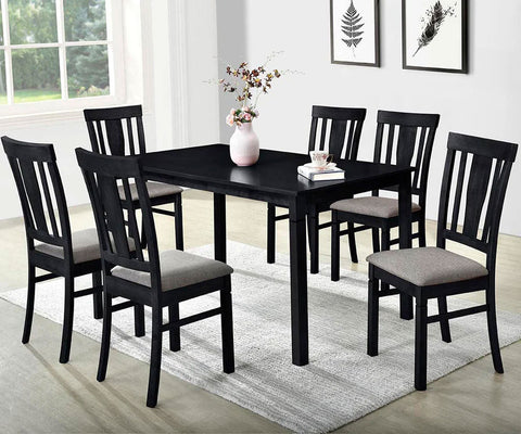 5PC Black Grey wooden dining set